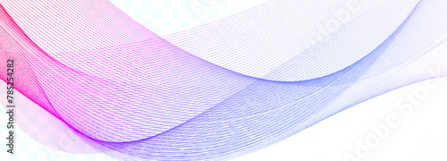 Abstract blue purple gradient wave lines on transparent background. Dynamic wave. Modern colorful wavy lines pattern for poster, website, banner, presentation, cover, brochure, flyer, header. Vector.
