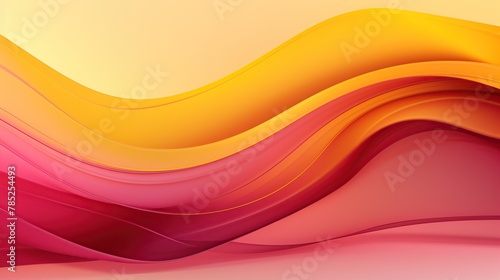 Abstract magenta, yellow and orange color wave background.