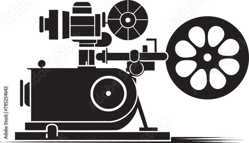 Cinematic Cinema Camera Vector Illustration with Intense Drama Scene
