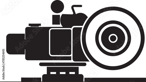 Cinematic Cinema Camera Vector Illustration with Dramatic Urban Scene