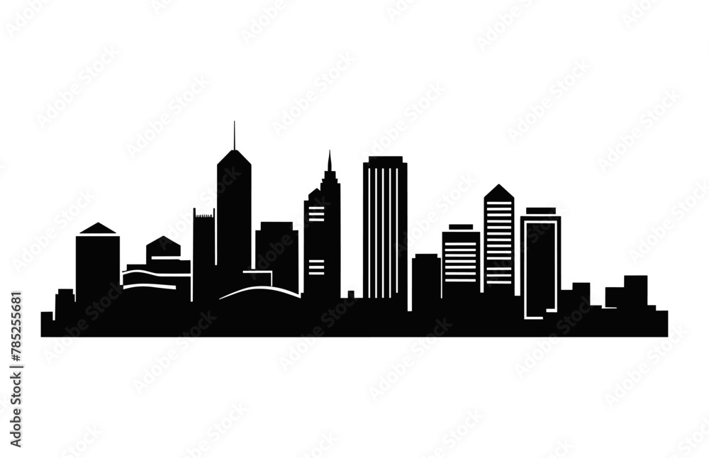 Houston City Silhouette isolated on a white background