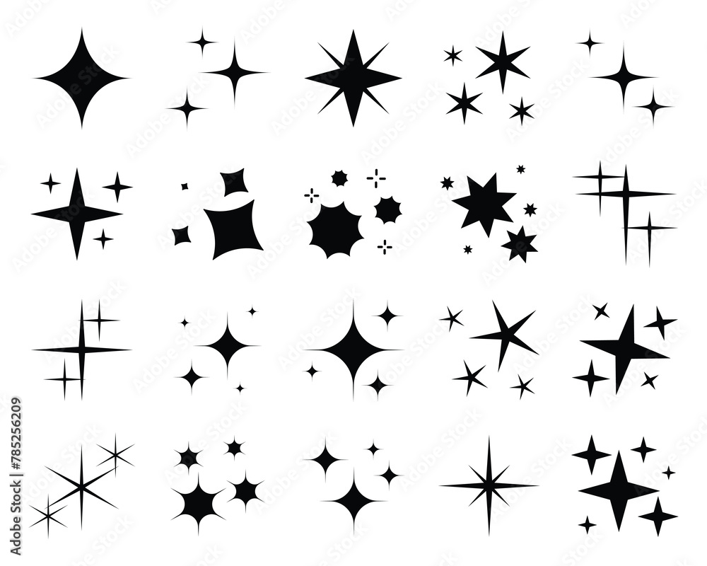 Naklejka premium sparkle icons collection. light effect