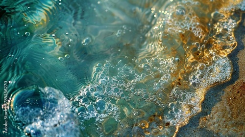 Macro Ocean Textures: Close-up shots of water, sand, or sea life that serve as textures or abstract patterns. 