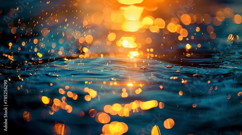 Bokeh Water Lights: Utilizing the bokeh effect with light reflections on water to create abstract backgrounds. 