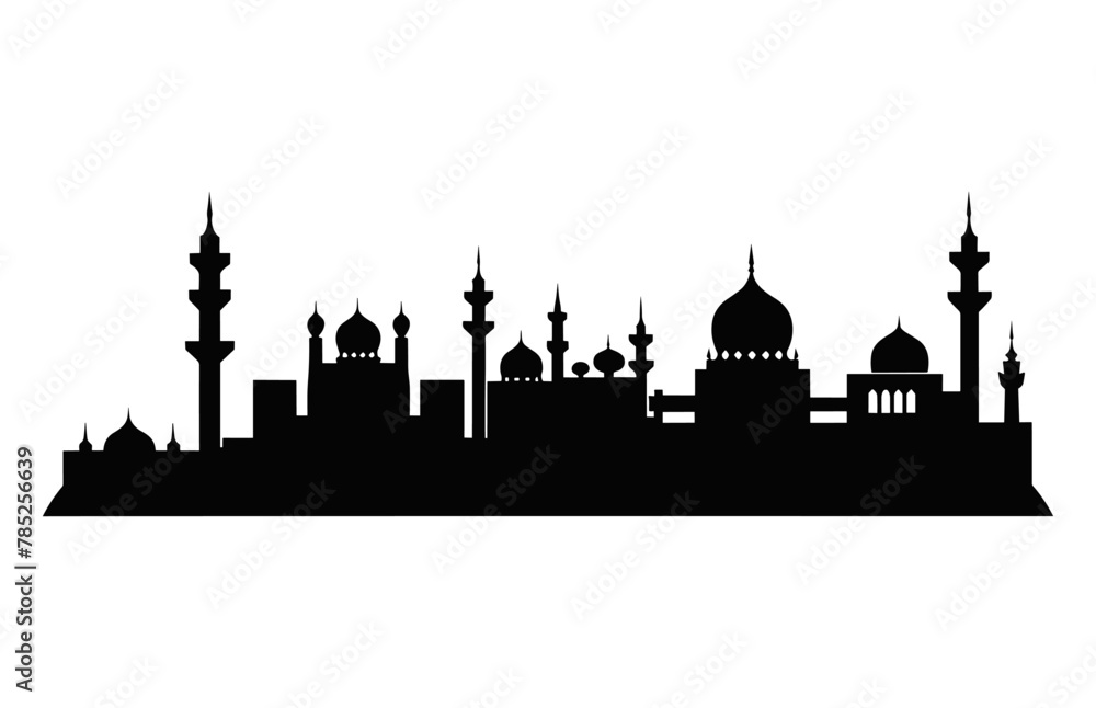 Hyderabad City Silhouette Vector isolated on a white background