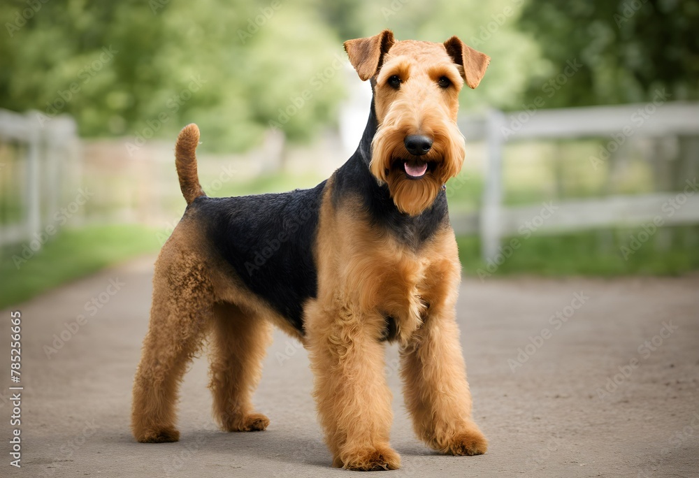 A close up of an Airedale Terrier A close up of an Airedale Terrier