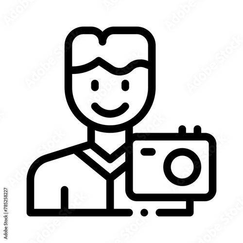 cameraman line icon