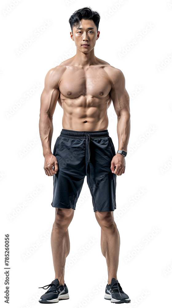 Fit Middle-Aged Man Isolated on Transparent Background Fit Middle-Aged Man Isolated on Transparent Background