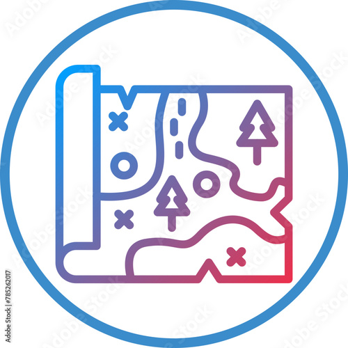 Vector Design Treasure Map Icon Style