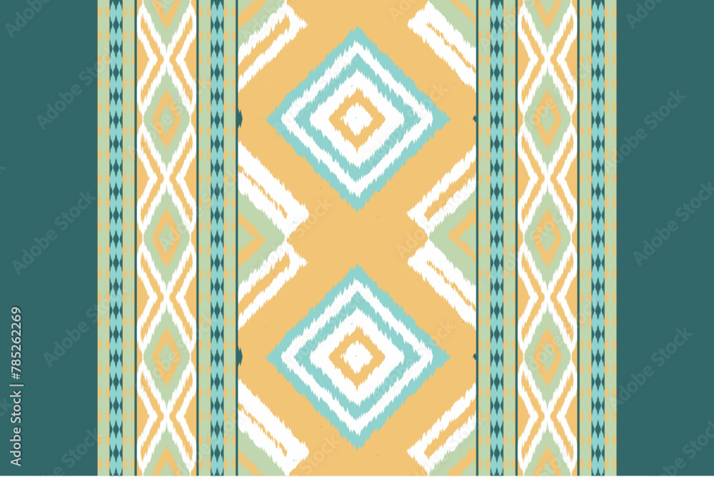 Obraz premium Ethnic abstract ikat art. Aztec ornament print. geometric ethnic pattern seamless color oriental. Design for background ,curtain, carpet, wallpaper, clothing, wrapping, Batik, vector illustration.