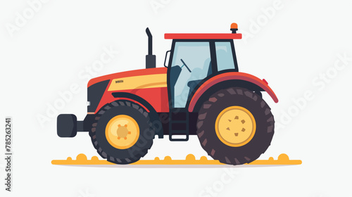 Tractor icon flat. Flat vector isolated on white background