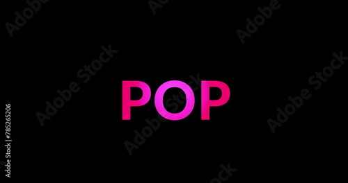 Image of pop text on black background