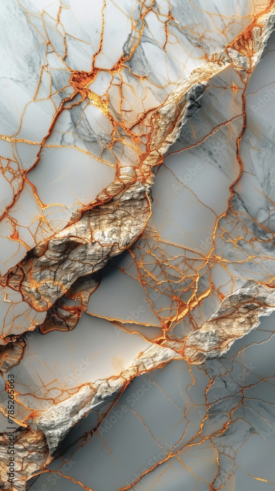 Abstract background, creative texture of white marble with gold veins. - obrazy, fototapety, plakaty 