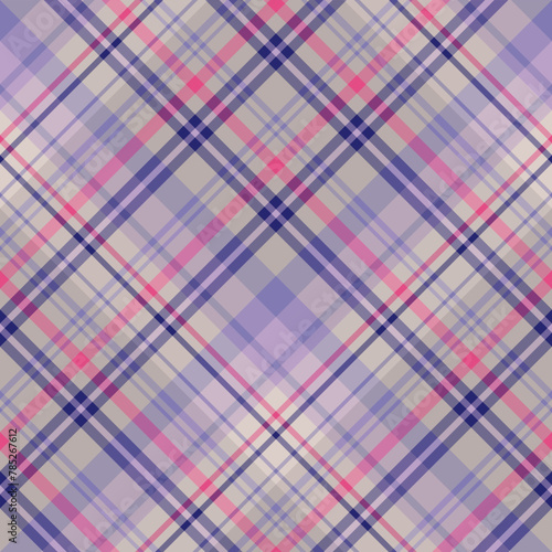 Seamless pattern in wondrous gray, violet and pink colors for plaid, fabric, textile, clothes, tablecloth and other things. Vector image. 2