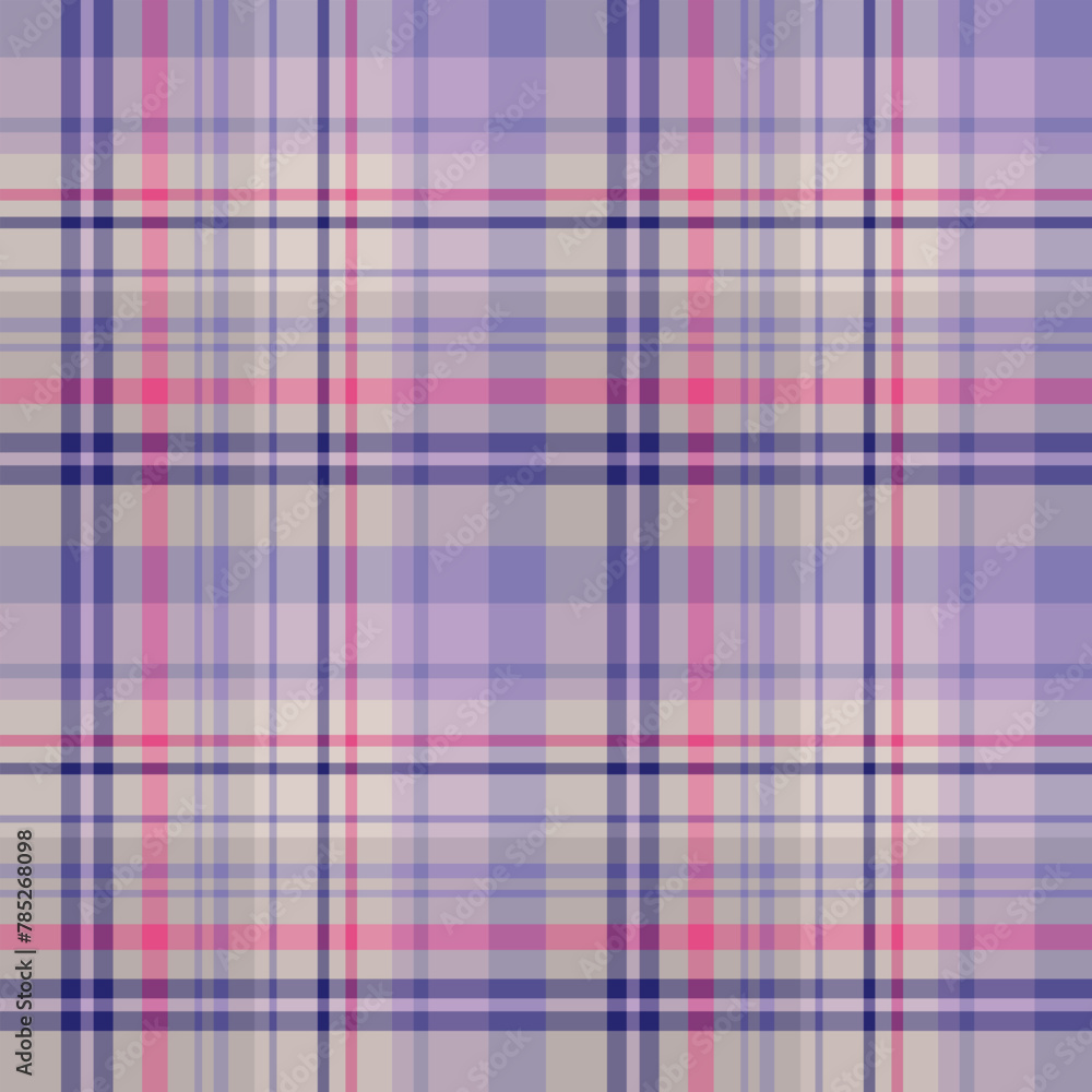 Seamless pattern in wondrous gray, violet and pink colors for plaid, fabric, textile, clothes, tablecloth and other things. Vector image.