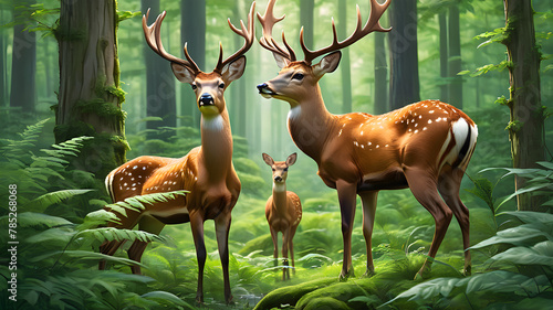 deer in the forest photo