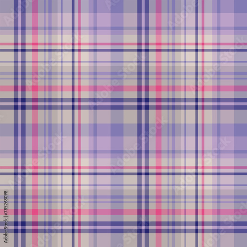 Seamless pattern in wondrous gray, violet and pink colors for plaid, fabric, textile, clothes, tablecloth and other things. Vector image.