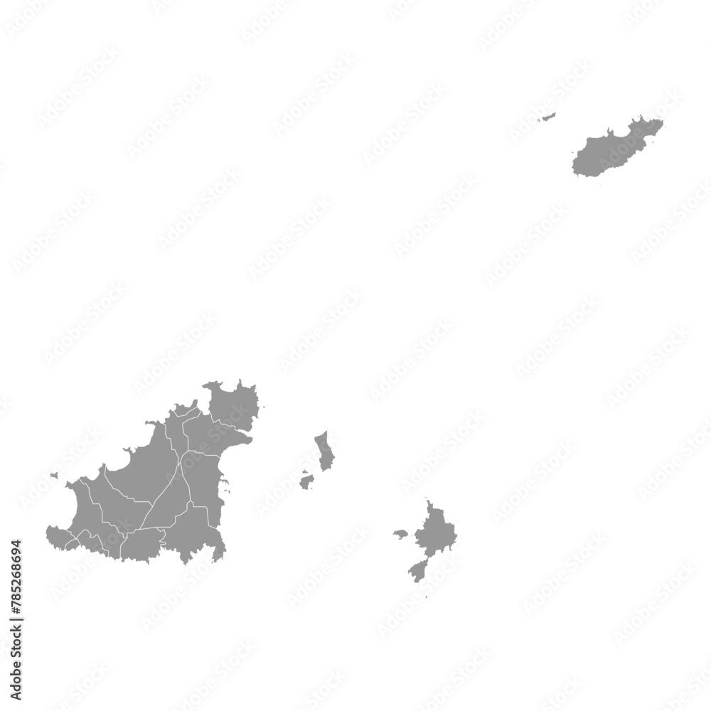 Guernsey map with administrative divisions. Vector illustration.