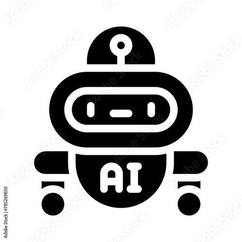 robot glyph icon