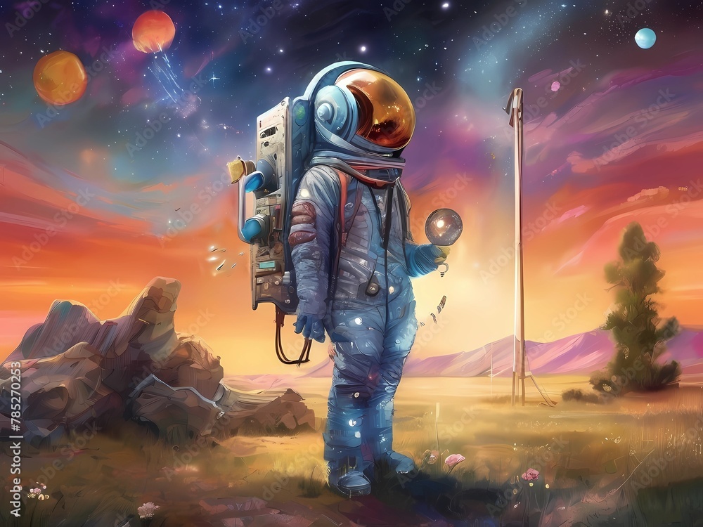 Fototapeta premium astronaut on the moon