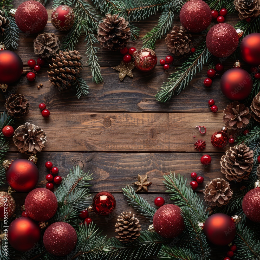 Wooden Table Adorned With Christmas Decorations Wooden Table Adorned With Christmas Decorations