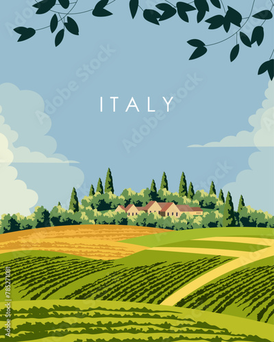 Italy village poster