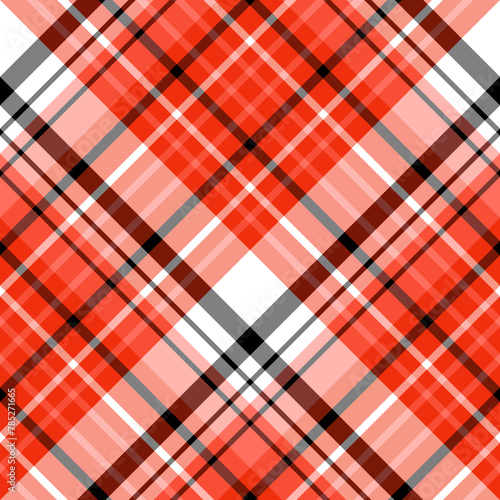 Seamless pattern in wondrous white, red, pink and black colors for plaid, fabric, textile, clothes, tablecloth and other things. Vector image. 2