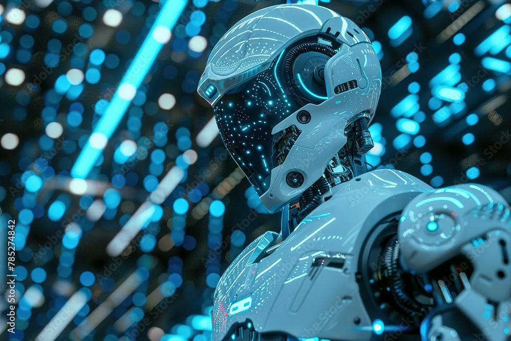 AI robots big data. AI robots Background of the digital world in cyberspace AI robots big data. AI robots Background of the digital world in cyberspace