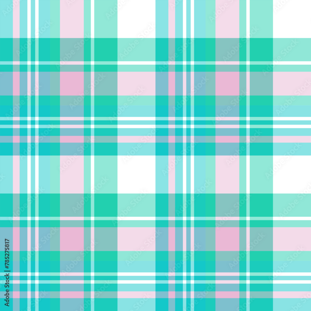 Seamless pattern in wondrous white, turquoise and pink colors for plaid, fabric, textile, clothes, tablecloth and other things. Vector image. Seamless pattern in wondrous white, turquoise and pink colors for plaid, fabric, textile, clothes, tablecloth and other things. Vector image.