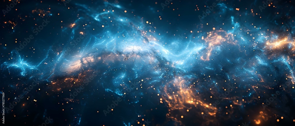 Cosmic Symphony: Dark Matter Weaving the Universe's Fabric. Concept Astronomy, Dark Matter, Universe, Cosmic Symphony, Fabric of the Universe - obrazy, fototapety, plakaty 