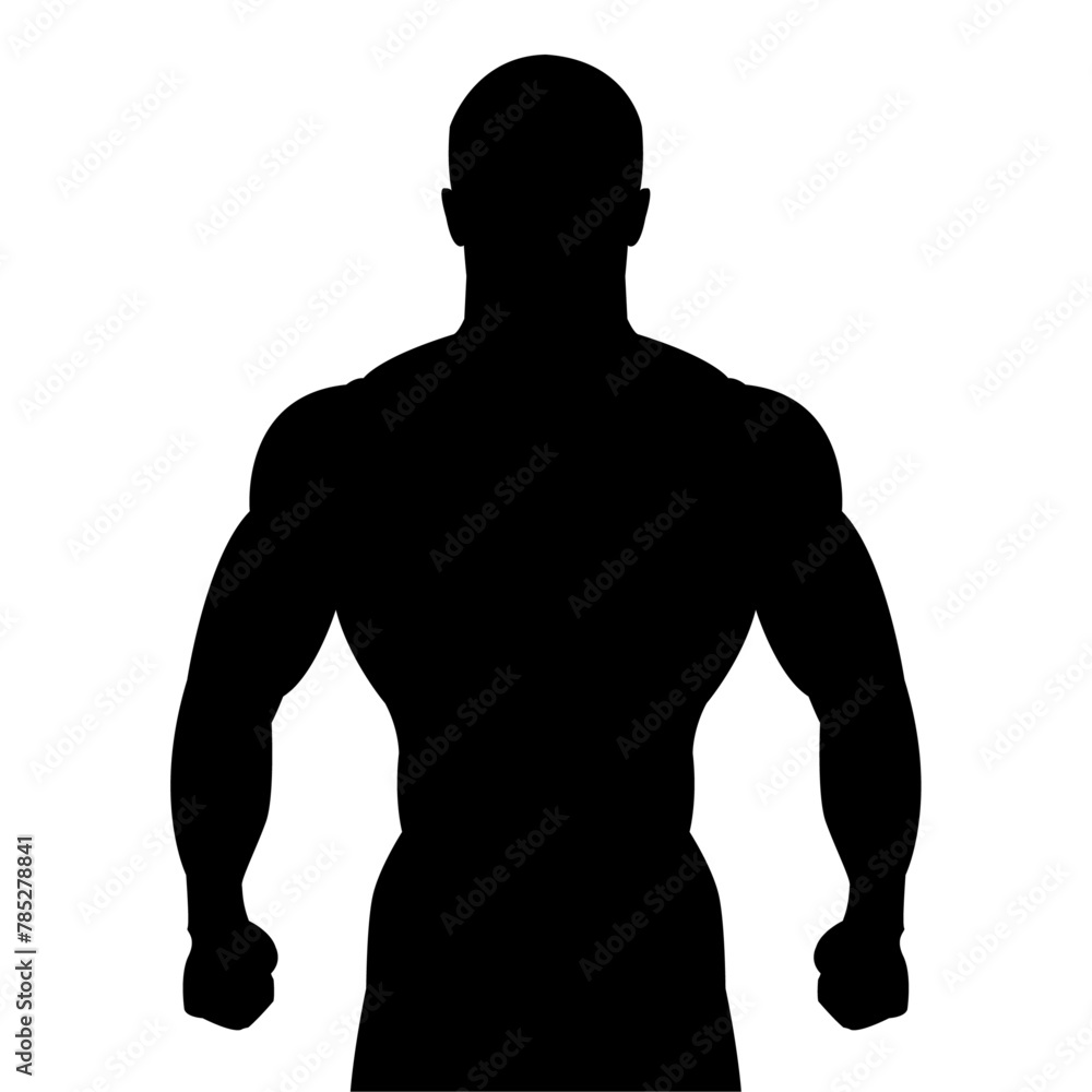 Black silhouette of a strong man on transparent background. Fitness concept isolated vector illustration of confident young man. Black silhouette of a strong man on transparent background. Fitness concept isolated vector illustration of confident young man.