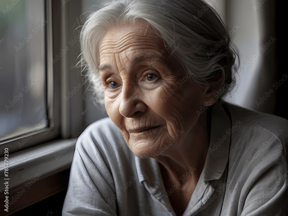 Evocative Portrait of an Elderly Woman Evocative Portrait of an Elderly Woman