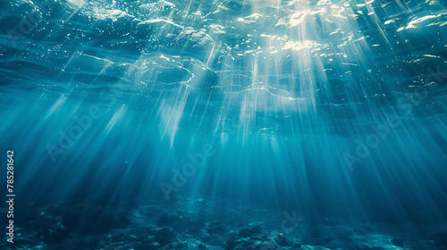 Beautiful blue ocean surface seen from underwater  © Anas