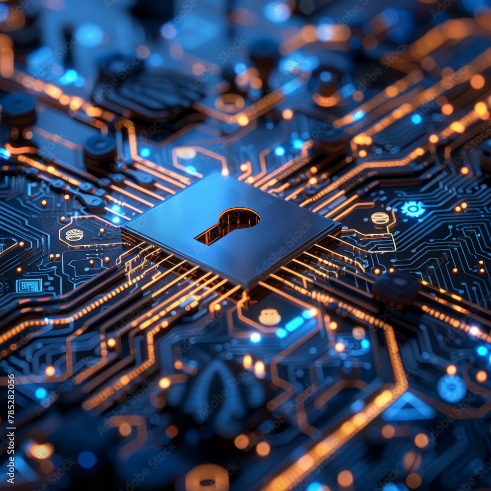 Computer Chip Positioned on Circuit Board Computer Chip Positioned on Circuit Board