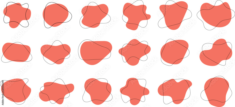 Set of Liquid Fluid Blob shape collection. Vector illustration. Set of Liquid Fluid Blob shape collection. Vector illustration.