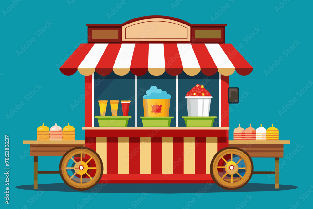 Obraz premium Popcorn stall vector 