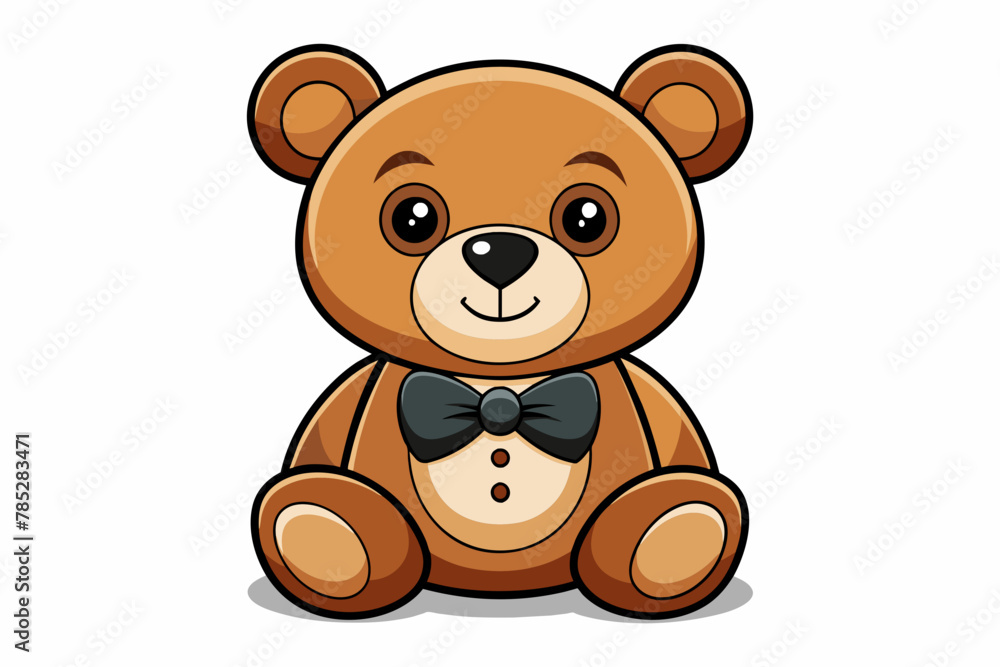 Classic teddy bear toy with a bow tie vector Classic teddy bear toy with a bow tie vector