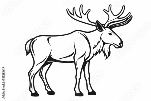 moose outline silhouette on white background