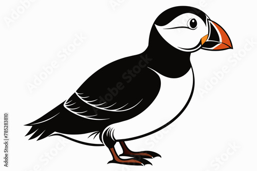 puffin silhouette on white background