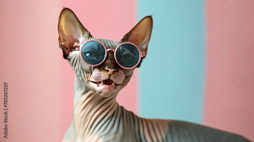 cat in sunglasses on colored background cat in sunglasses on colored background