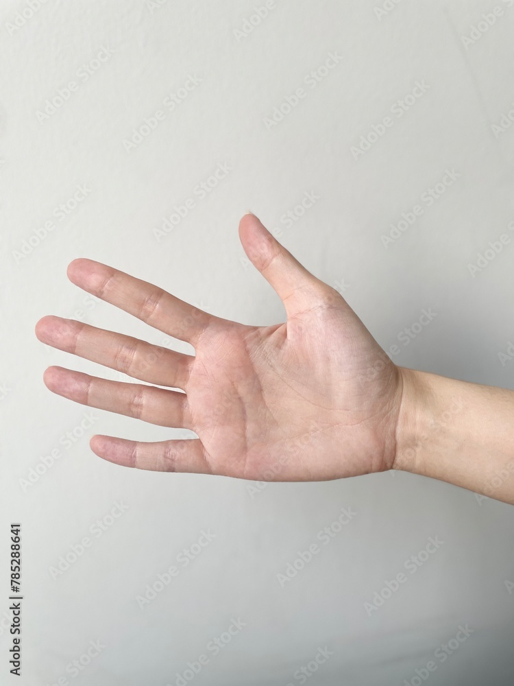 Female open hand with 5 fingers