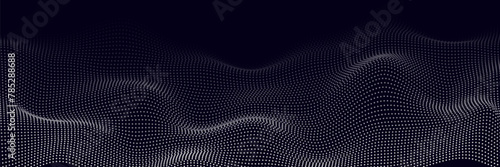Abstract digital wave of particles. Futuristic point wave. Technology background vector. Vector illustration