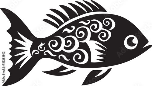 Intricate Fish Illustration in Vector with Detailed Texture