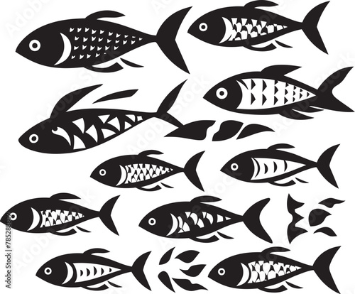 Sleek Fish Emblem for Digital Use with Glossy Effect