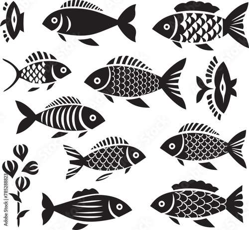 Bold Fish Symbol Vector Art with Striking Design