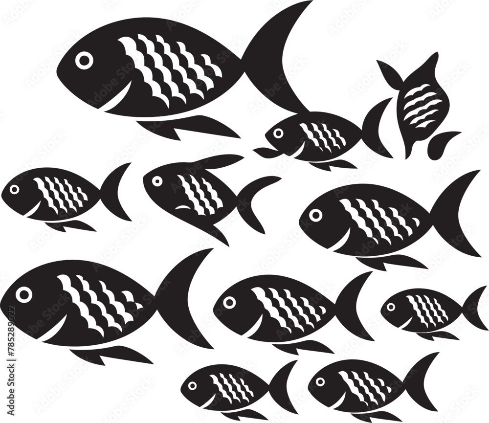 Graceful Fish Emblem for Artistic Ventures with Fluid Lines Graceful Fish Emblem for Artistic Ventures with Fluid Lines