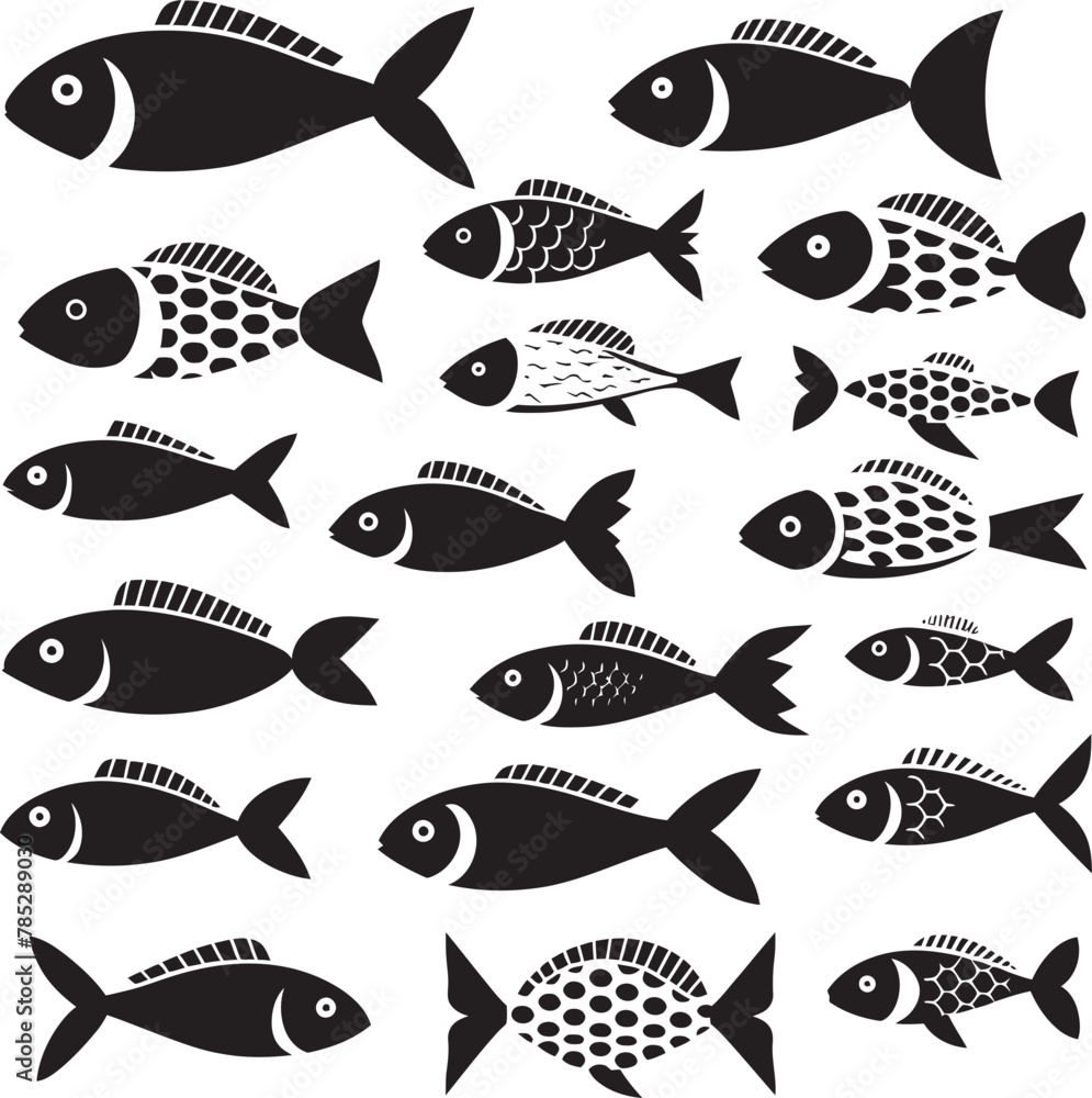 Bold Fish Icon in Vector with Bold Style Bold Fish Icon in Vector with Bold Style