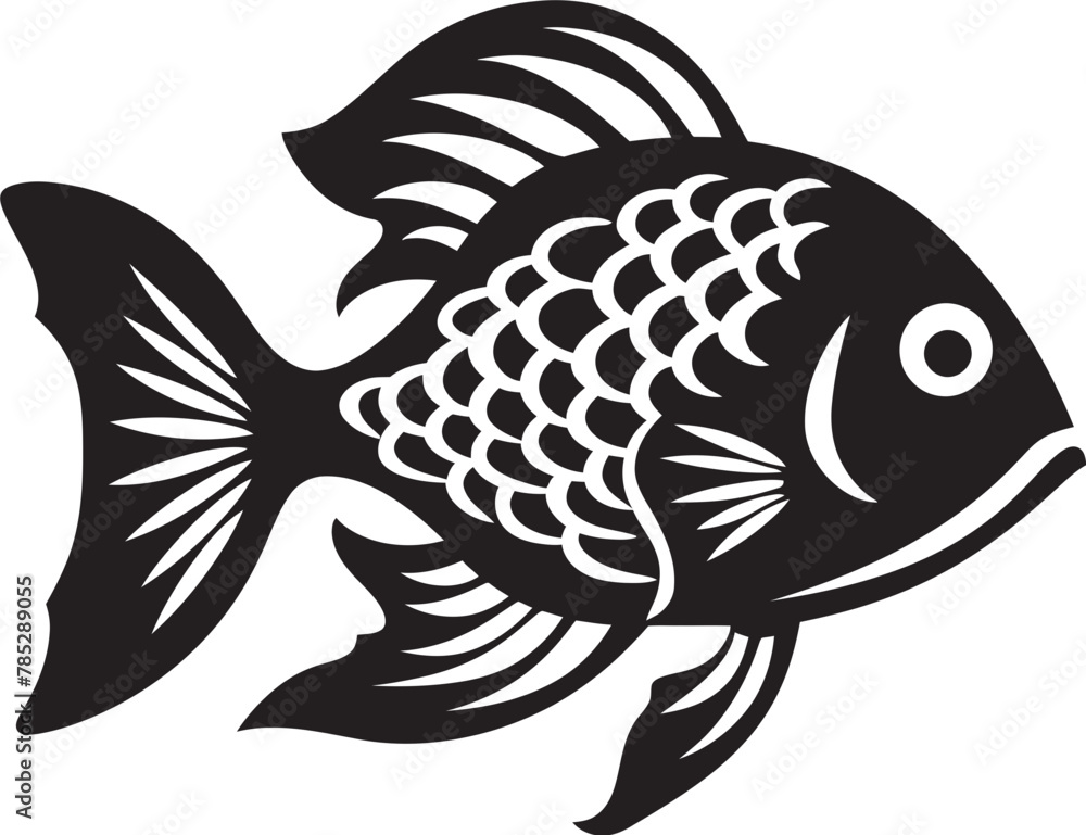 Abstract Fish Emblem Design Abstract Fish Emblem Design