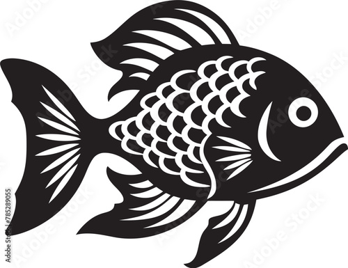 Abstract Fish Emblem Design