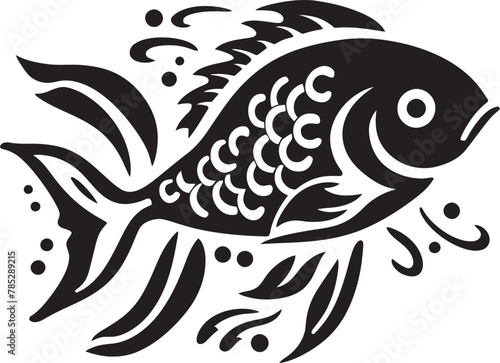 Minimalistic Fish Symbol Vector